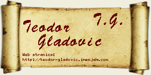 Teodor Gladović vizit kartica